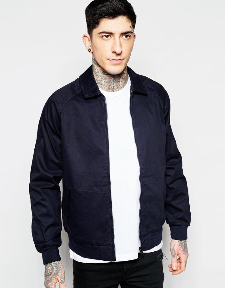 Brave Soul Harrington Jacket - Navy