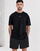 Good For Nothing Oversized T-shirt In Black With Neon Logo - Black