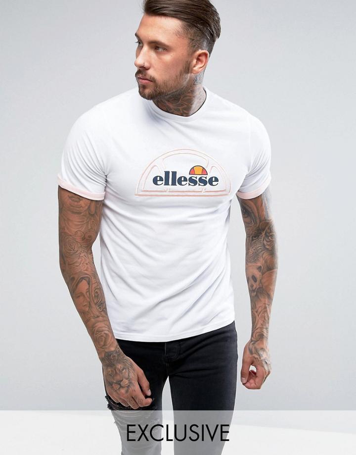 Ellesse T-shirt With Contrast Sleeve Hem - White