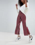 Nobody's Child Kick Flare Pants In Stripe - Red