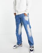 Ldn Dnm Wide Fit Bleach Jean - Part Of A Set-blues