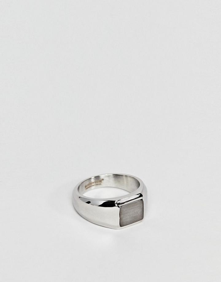 Fred Bennett Brushed Square Ring In Silver - Silver
