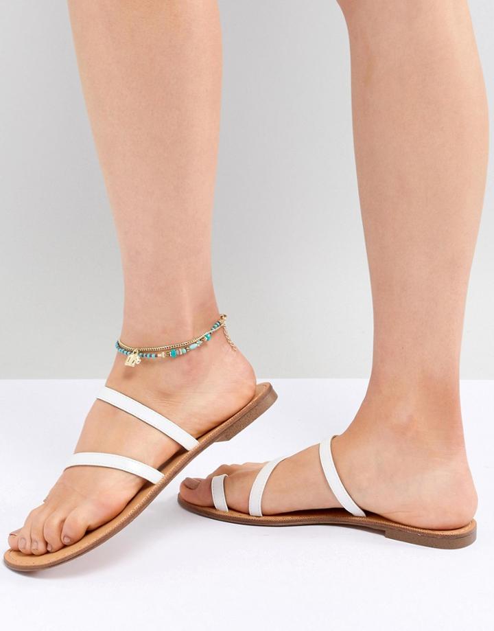 Asos Design Multirow Anklet In Beaded Design With Elephant - Multi