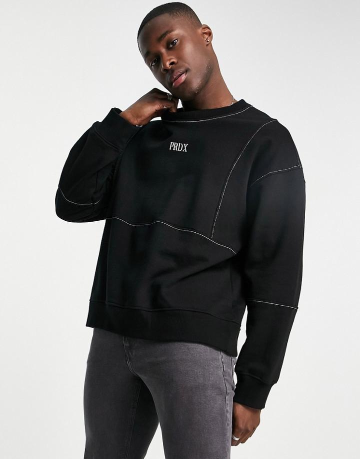 Topman Prdx Logo Oversized Sweatshirt In Black