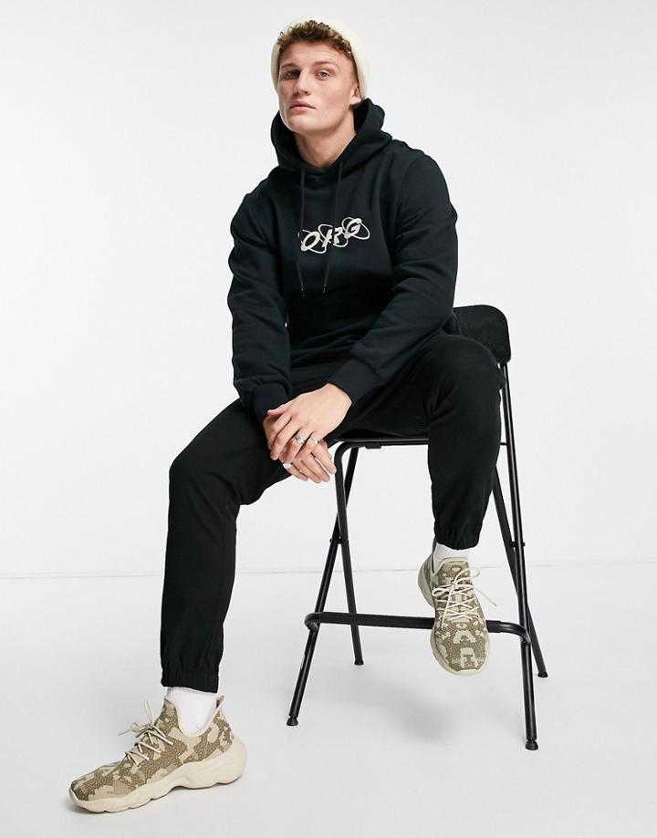 Jack & Jones Originals Org Oversize Cropped Hoodie In Black