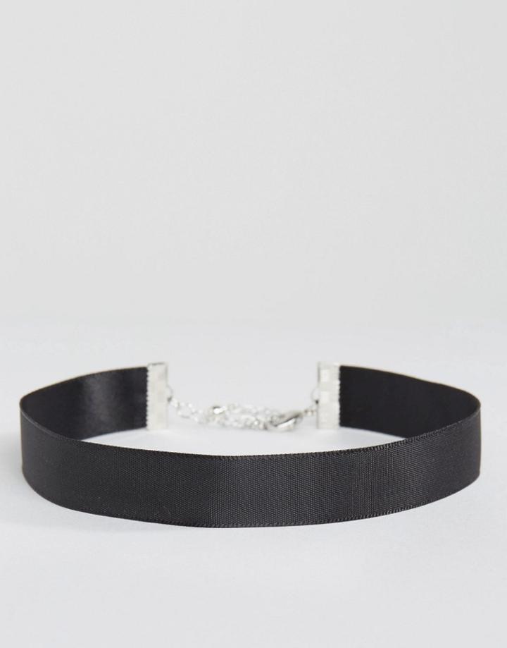 Asos Satin Choker Necklace - Black