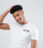 Asos Tall Mickey And Minnie Valentines T-shirt With Pocket - White