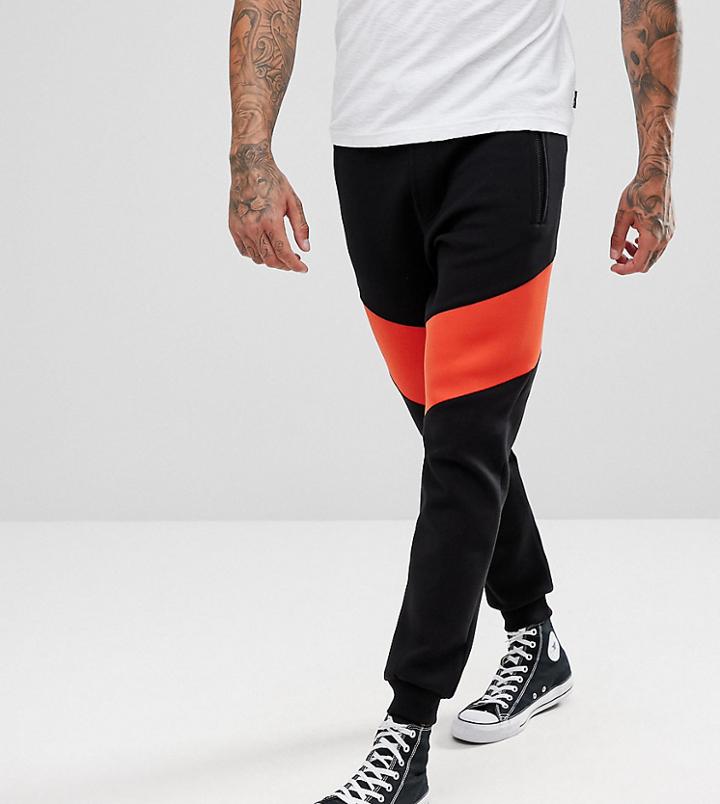 Diesel Red Stripe Jogger - Black