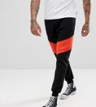 Diesel Red Stripe Jogger - Black