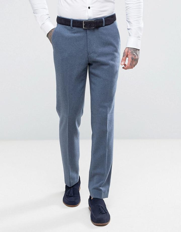 Harry Brown Slim Fit Donegal Nep Suit Pants - Blue