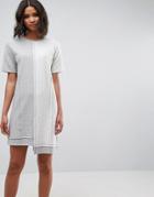 Asos Fleece Brushed Mixed Sweat Dress - Gray