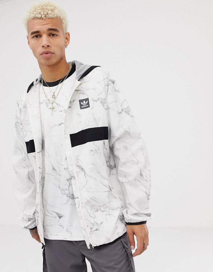 Adidas Skateboarding Marble Windbreaker In White Dh3880 - White