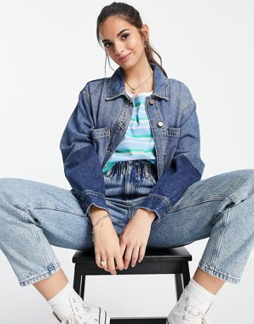 Superdry Denim Worker Jacket In Indigo Blue-blues