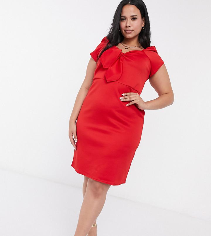 Simply Be Midi Dress In Red