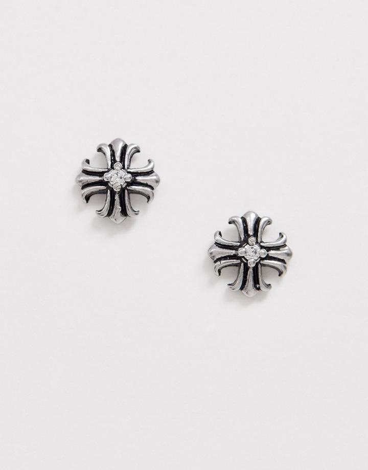 Seven London Cross Studs In Silver - Silver