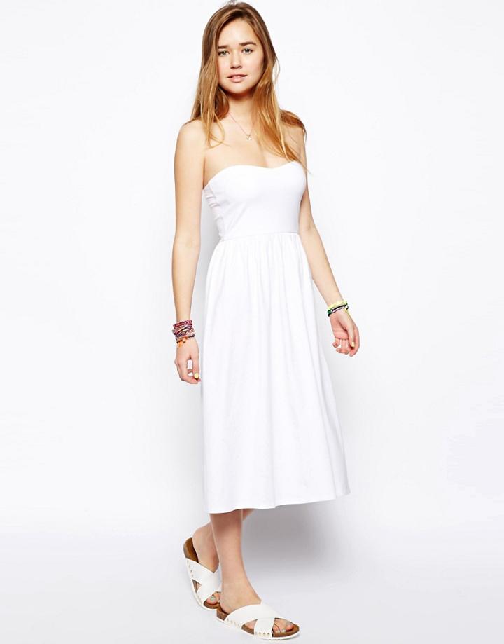 Asos Midi Skater Bandeau Dress - Black
