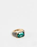 Wftw Palacio Glass Detail Signet Ring In Gold