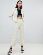 Fae Cropped Kick Flare Corduroy Two-piece Pants - Cream