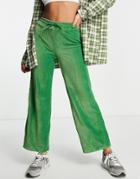 Asos Design Dad Pants In Cord In Green