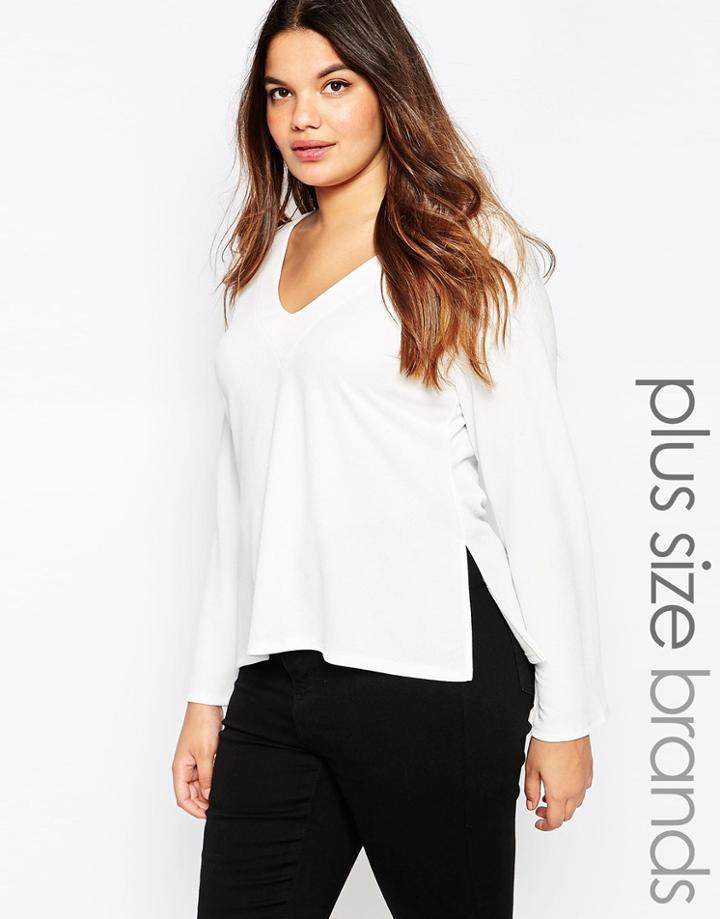 Pink Clove Side Split Blouse - Cream