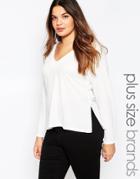 Pink Clove Side Split Blouse - Cream