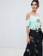 Oasis Natural History Collection Cami In Placement Floral Print - Blue