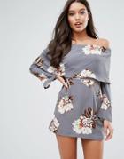 Missguided Bardot Floral Dress - Multi