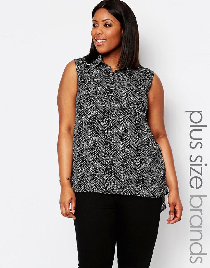 Koko Plus Sleeveless Shirt In Scratch Print - Black