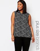Koko Plus Sleeveless Shirt In Scratch Print - Black