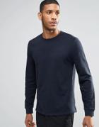 Asos Sweatshirt With Fixed Hem In Navy - Navy