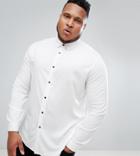 Asos Plus Slim Stretch Viscose Shirt In White - White