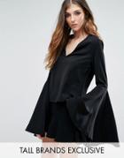 Missguided Tall Extreme Flare Sleeve Blouse - Black