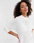 Asos Design Drop Stich Detailed Sweater Dress-white