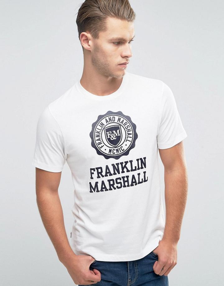 Franklin And Marshall Large Logo T-shirt - White