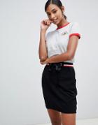 Brave Soul Emilia Skirt With Sports Stripe Waistband - Black