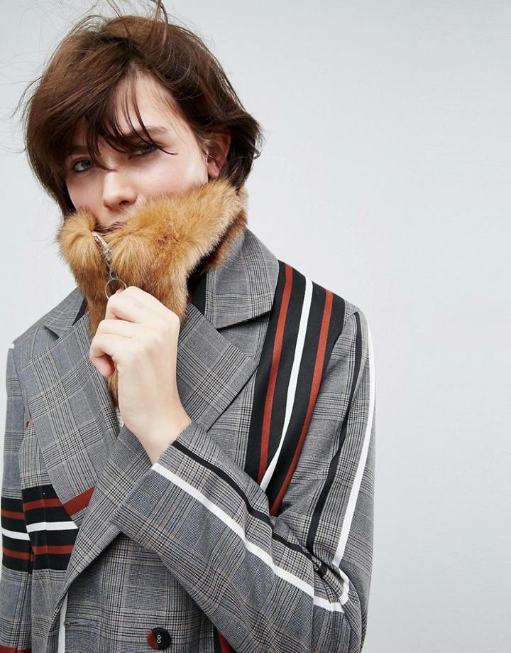 Asos Faux Fur Snood - Brown