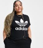Adidas Originals Plus Adicolor Large Logo T-shirt In Black