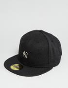 New Era 59fifty Cap Fitted Ny Yankees In Melton Wool - Black