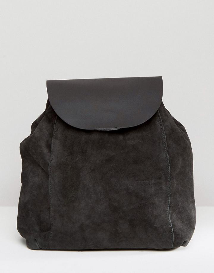 Pieces Suede Backpack - Black