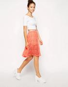 American Apparel Lace Mid-length Skirt - Pink