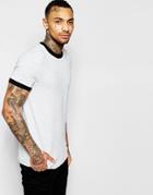 Asos Muscle T-shirt With Contrast Ringer In Neppy Fabric