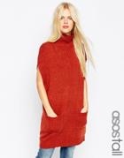 Asos Tall Tunic With High Neck In Knit - Tobacco