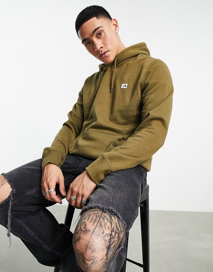 The North Face Heritage Patch Logo Hoodie In Olive Green