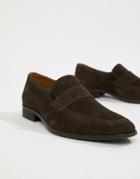 Zign Penny Loafers In Brown Suede - Brown