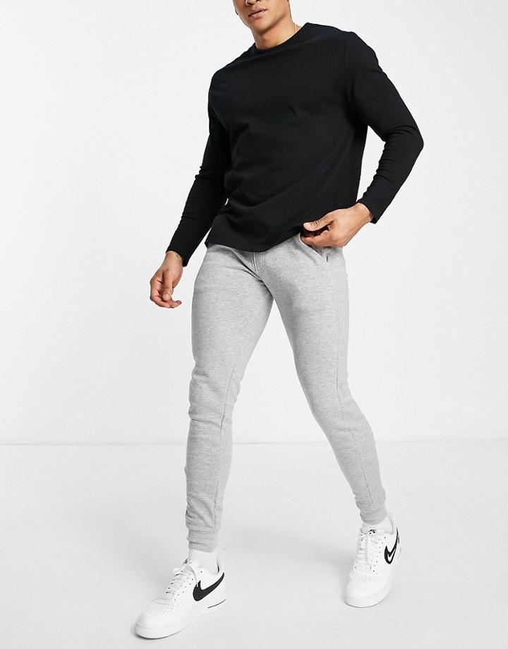 Brave Soul Skinny Fit Sweatpants In Light Gray H