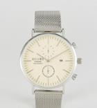 Reclaimed Vintage Inspired Chronograph Mesh Watch In Silver Exclusive To Asos - Silver