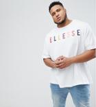 Ellesse Plus Oversized T-shirt With Large Chest Logo In White - White