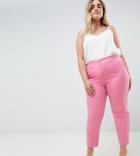 Asos Design Curve Pintuck Pants - Pink
