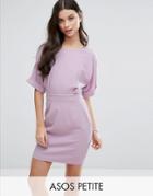 Asos Petite Mini Smart Woven Dress With V Back - Purple