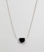 Pieces Long Chain Necklace With Velvet Pom Pom - Gold